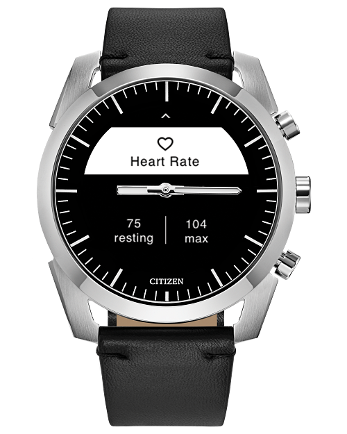 CZ Smart Hybrid Black Dial Leather Strap JX2010 04E CITIZEN